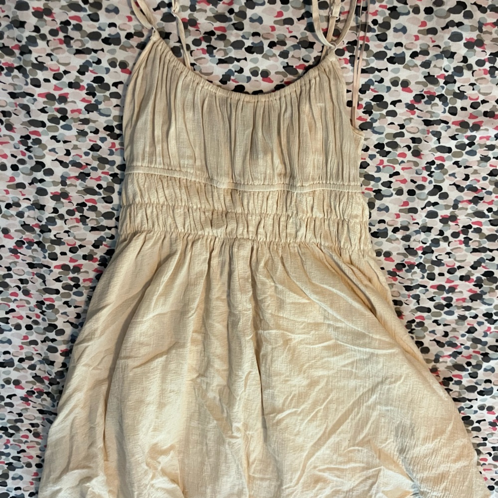 HYFVE Cream Sleeveless Dress with Drawstring Waist
